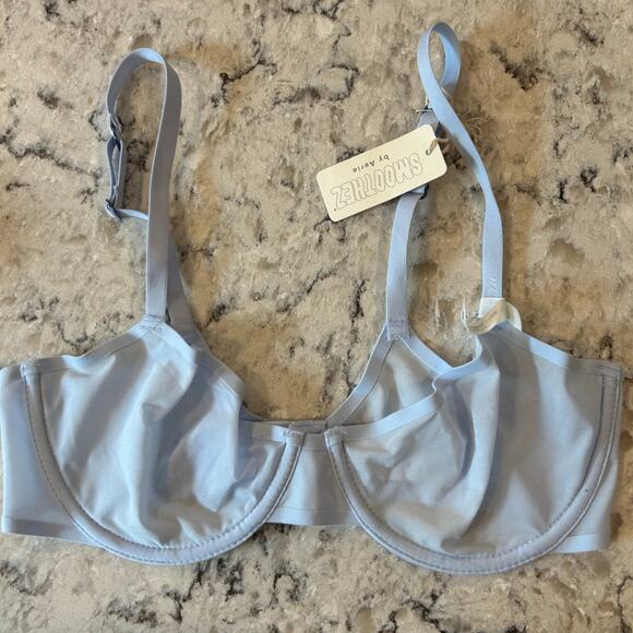 Aerie 34C Mesh Bra-NWT balconette light blue mesh unlined. Underwire‎ - Picture 1 of 2